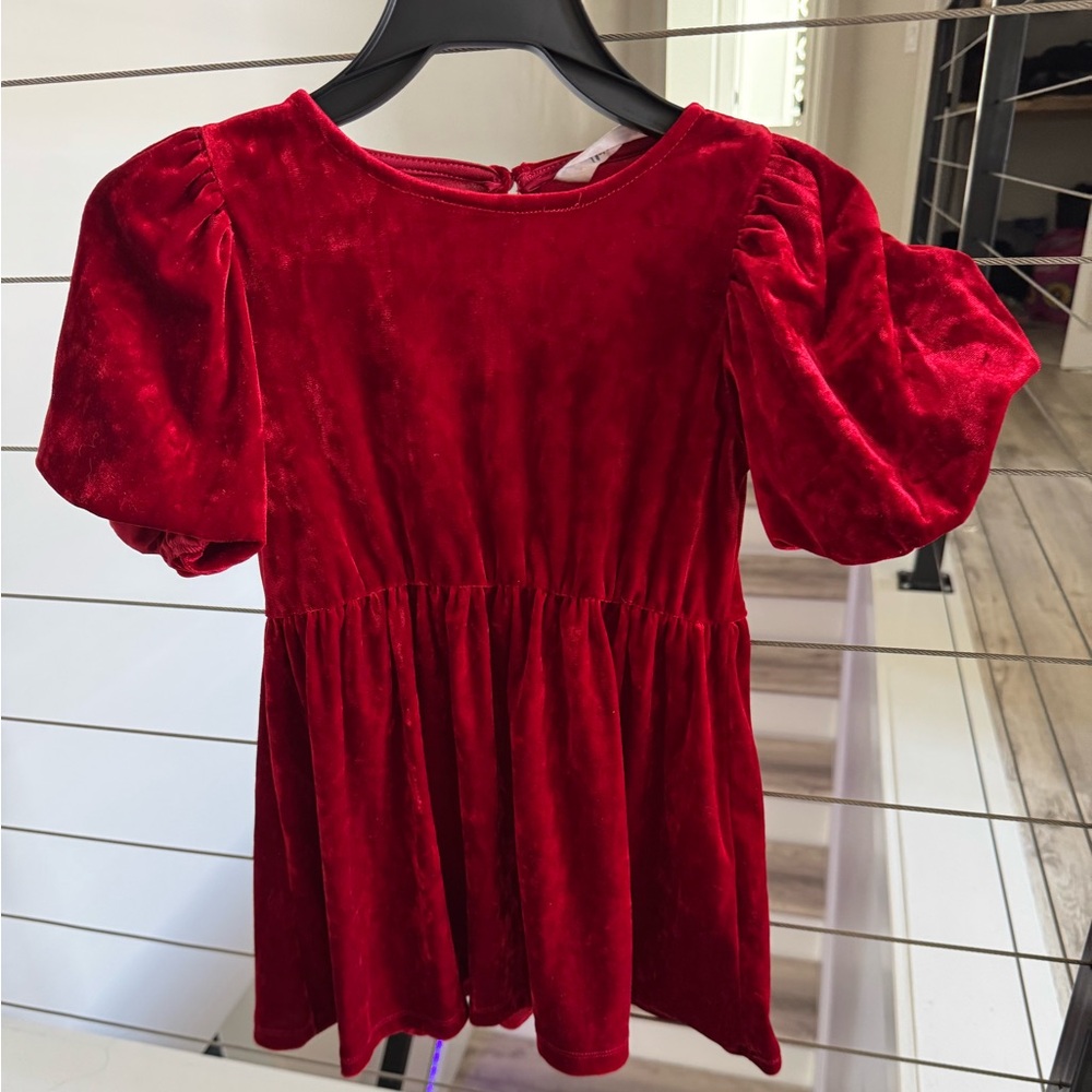 H&M Velvet Red Kids Dress 3-4